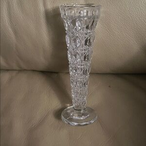 Vintage and dainty Elegant Clear Glass Vase